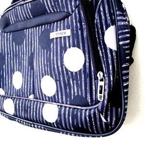 Carry On Bag Gray & Black polka dots pattern Adjustable strap TAG Brand
